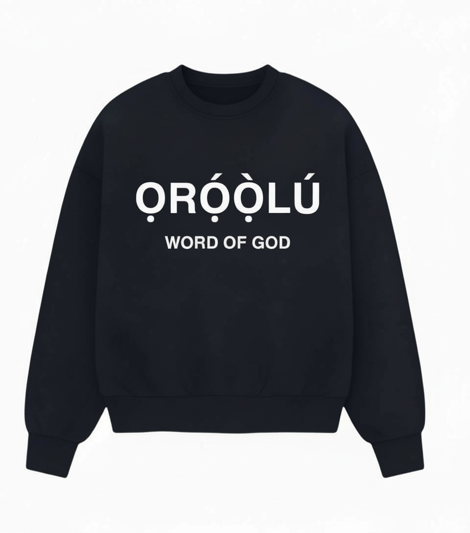 ỌRỌ́Ọ̀LÚ Word. Crewneck Sweatshirt Navy