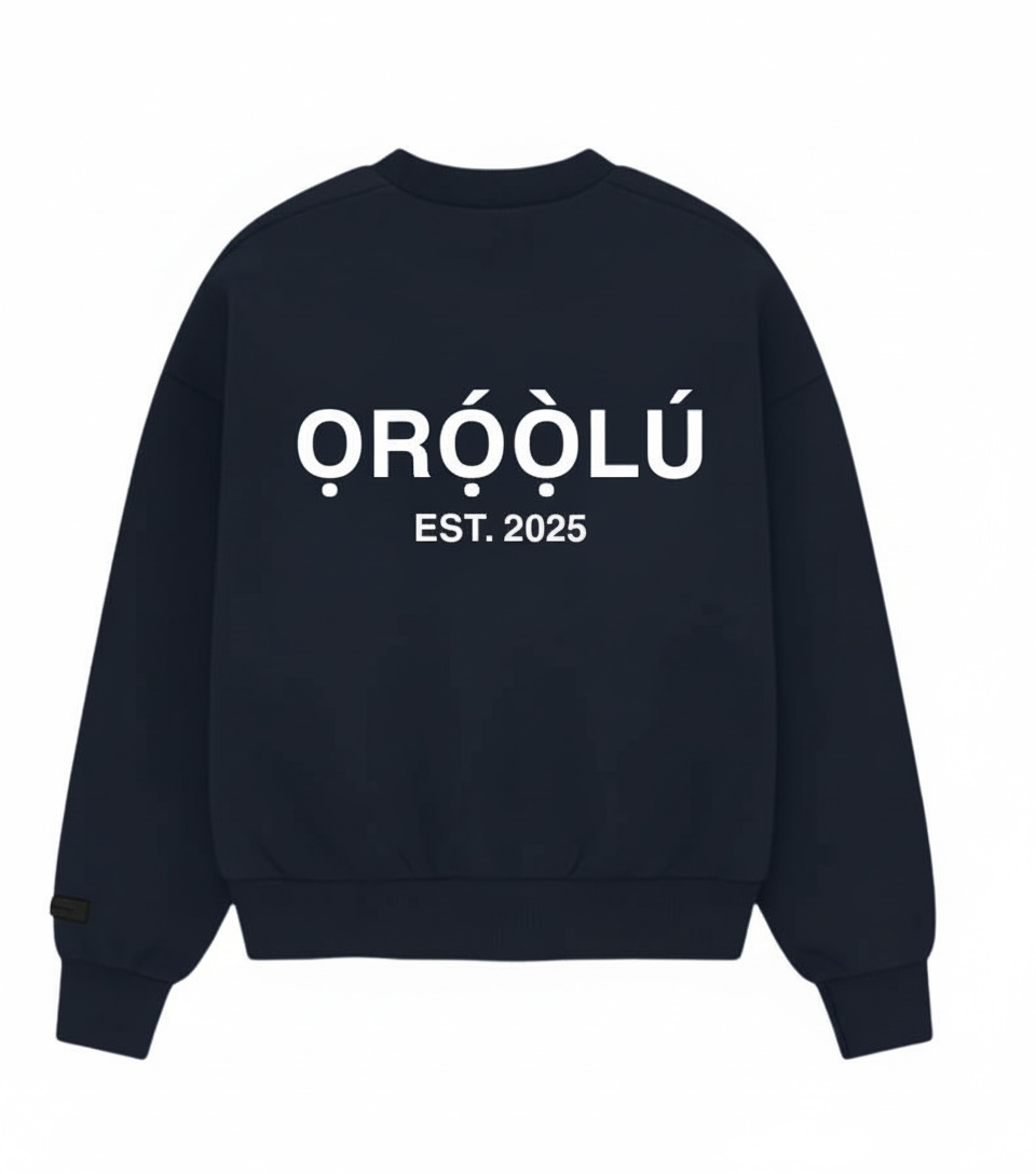 ỌRỌ́Ọ̀LÚ Est. Crewneck Sweatshirt Navy