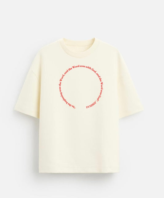 Cream John 1:1 T-Shirt