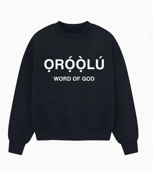 ỌRỌ́Ọ̀LÚ Word.  Crewneck Sweatshirt   Navy